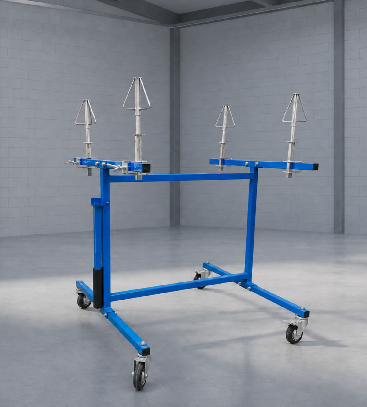 Mobile painting stand for up to 4 aluminum rims