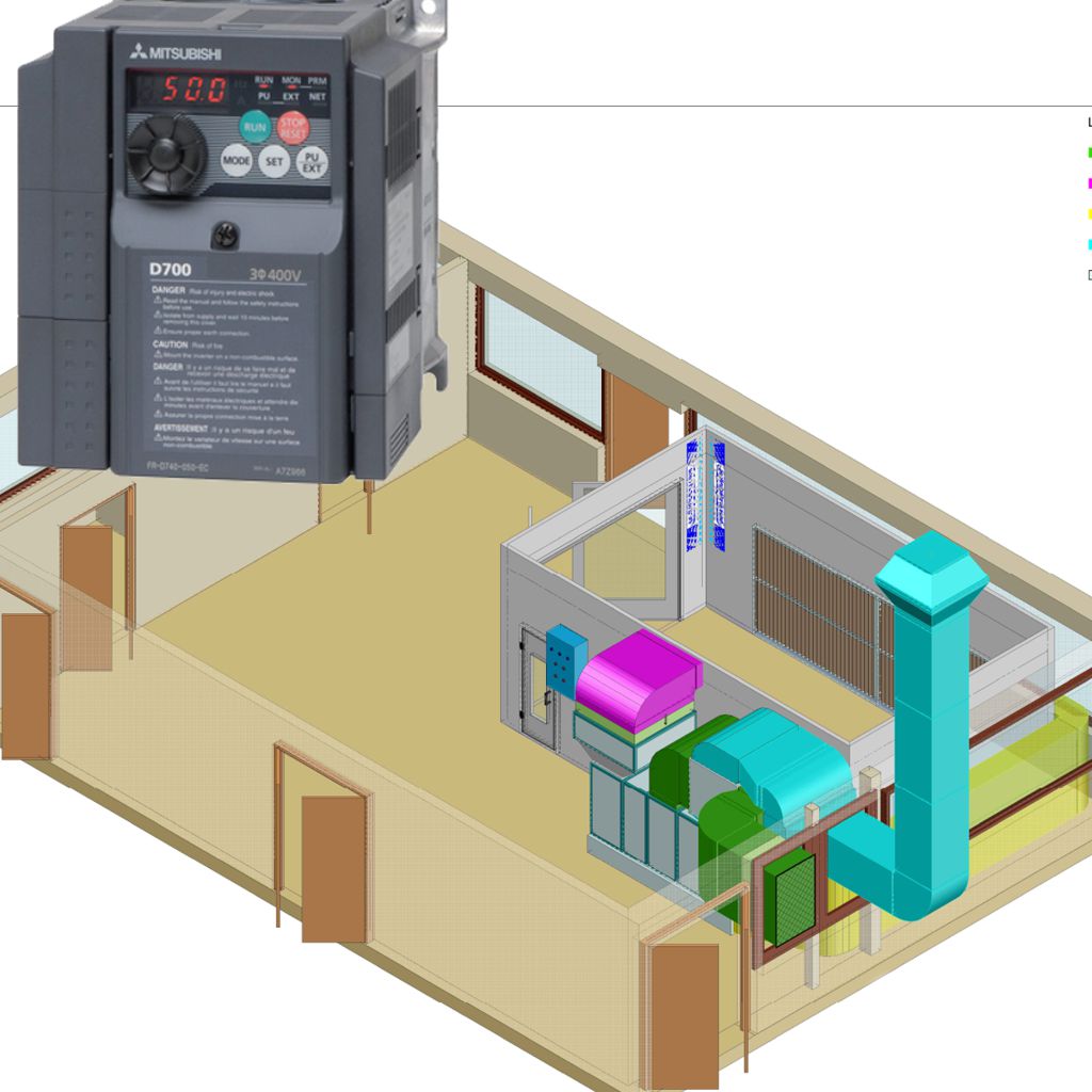 Auto-air balance (for painting cabins with air center and exhaust air)