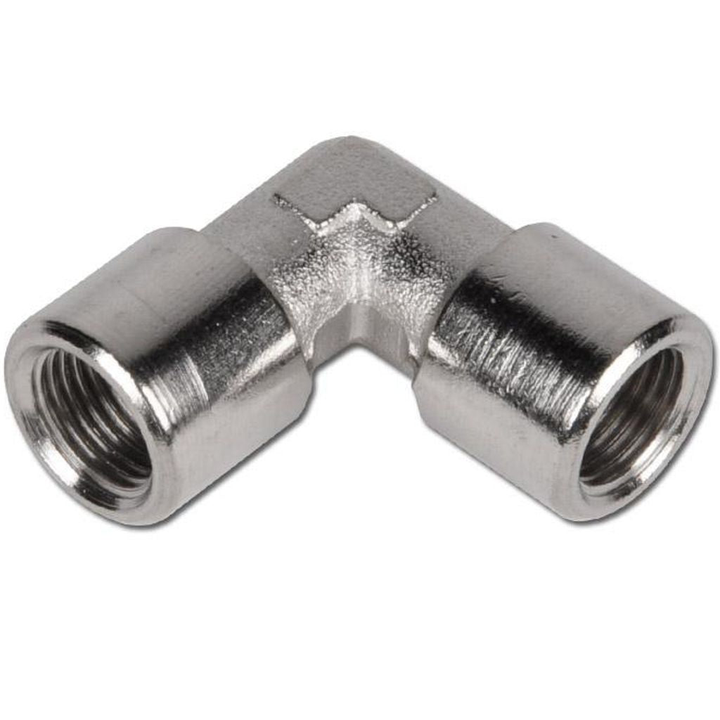 Angle screw connection 2x interior thread - brass nickel -plated