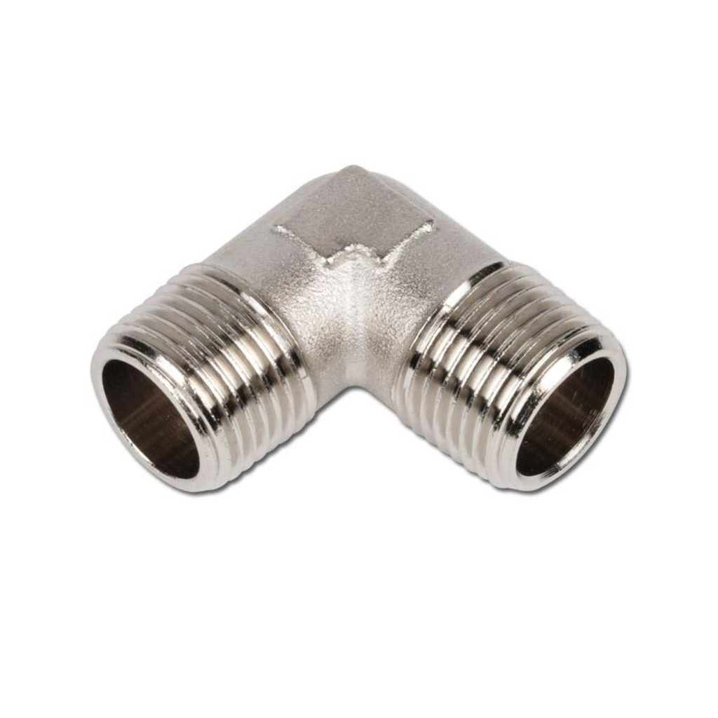 Angle screw connection 2x exterior thread - brass nickel -plated